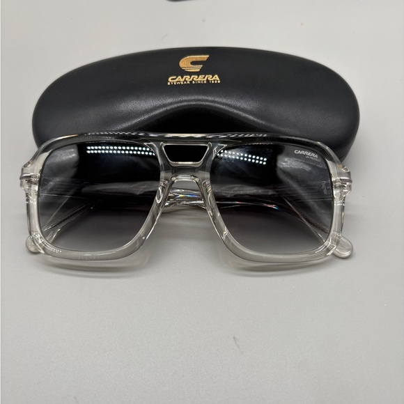 Carrera Accessories - Carrera Clear Frame Aviator Shield Sunglasses Gradient Lens w/ Case